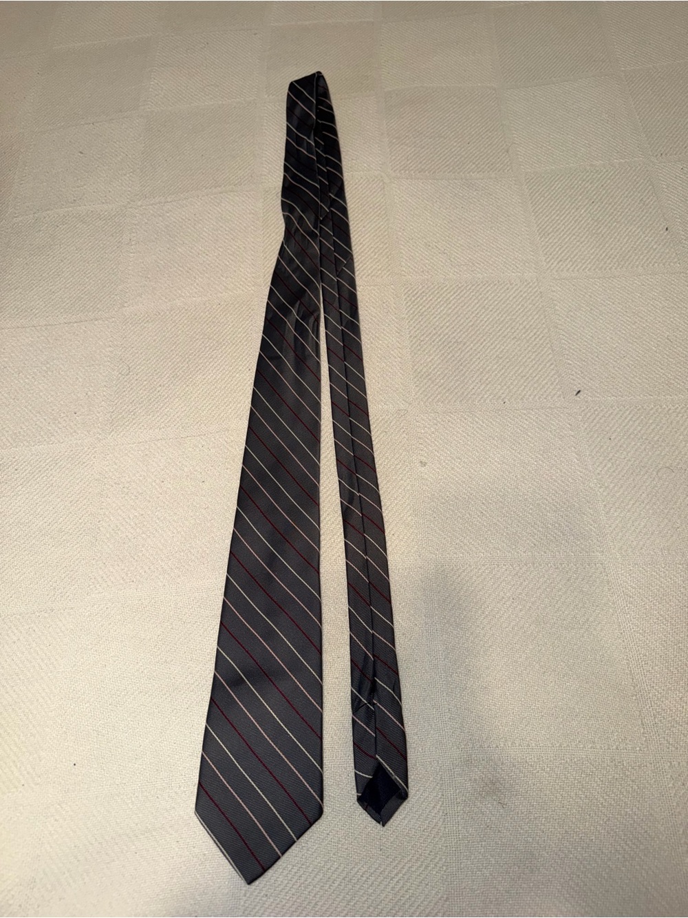 Ketch Classic Men's Gray Striped Neck Tie - Professional Look